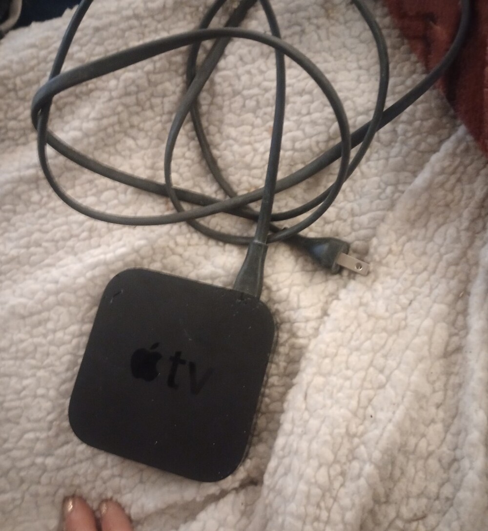 Apple TV Streaming Device in Black with Power Cable